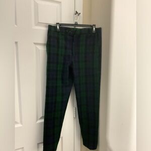 Plaid Chinos in Green and Black